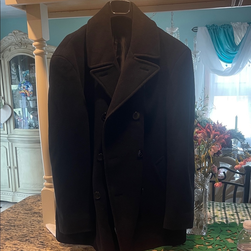 Classic Men's Black cashmere blend Peacoat